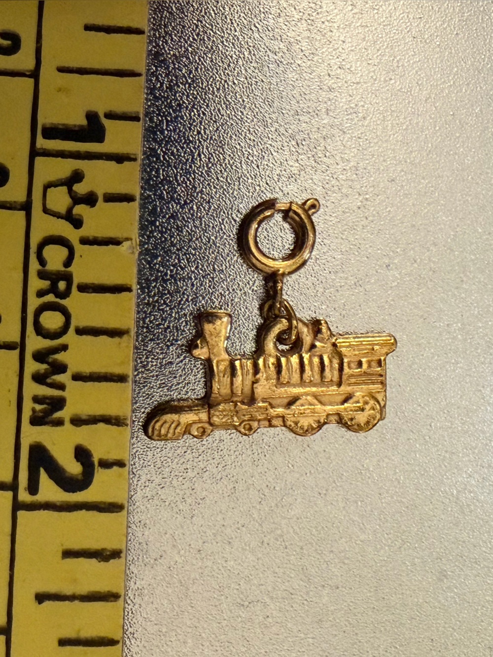 Gold Train Charm Pendant